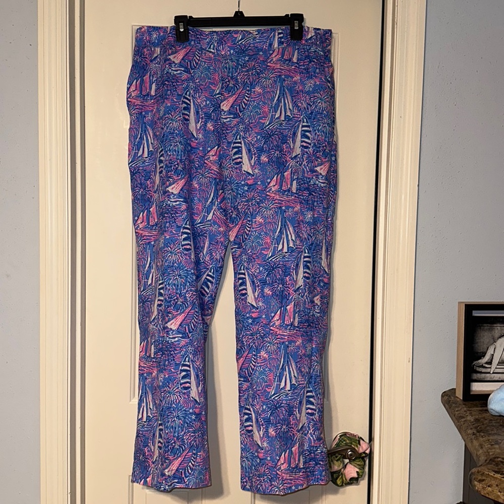 BNWT Lilly Pulitzer Linen Palazzo Pant - Boca Blue - Size XL
